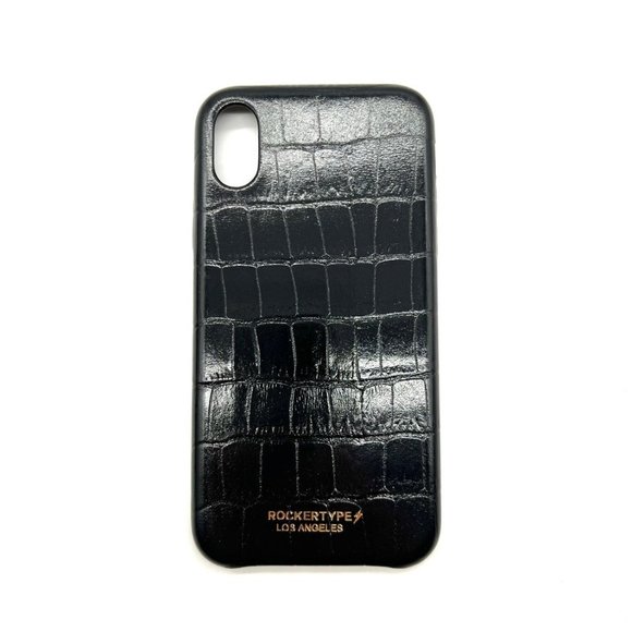 Rockertype black crocodile leather iphone case X XS - Picture 1 of 3